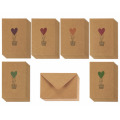 Colorful Heart Air Balloon Designs Love Brown Kraft Valentine Paper Greeting Cards